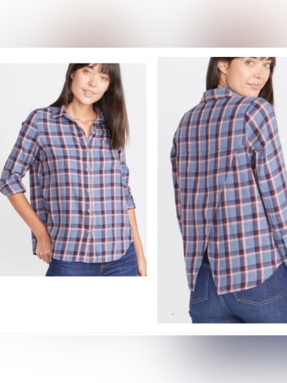 Marine Layer Kendall Plaid Women’s Button Down Shirt Sz Small